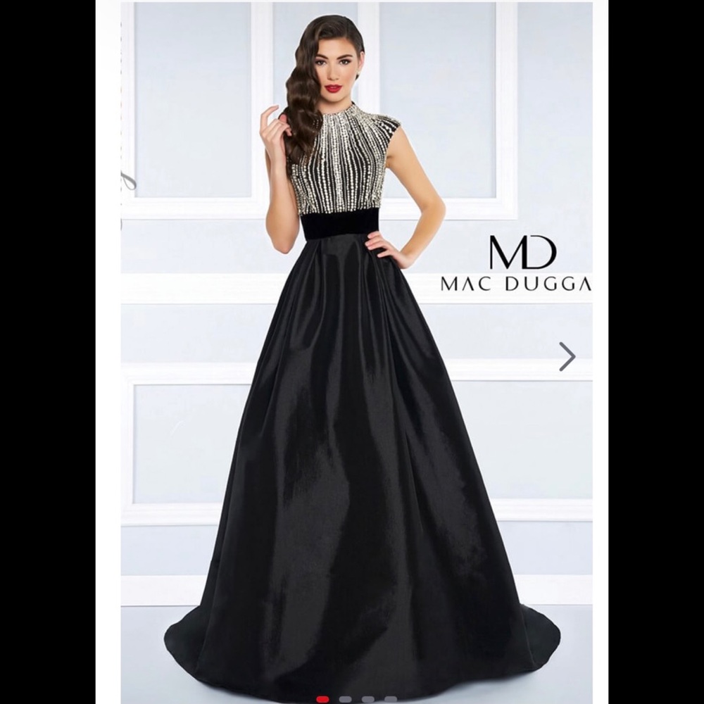 Black Mac Duggal ballgown